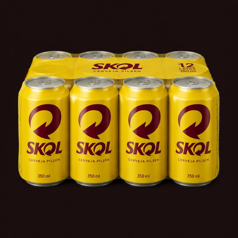 Cerveja Skol Pack 12 Latas 350ml